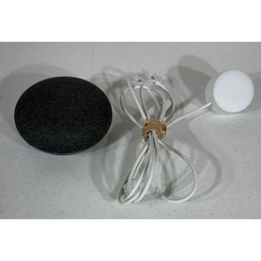 Google Home Mini Speaker Charcoal H0A 1st Gen Gray Power Cord Tested Working